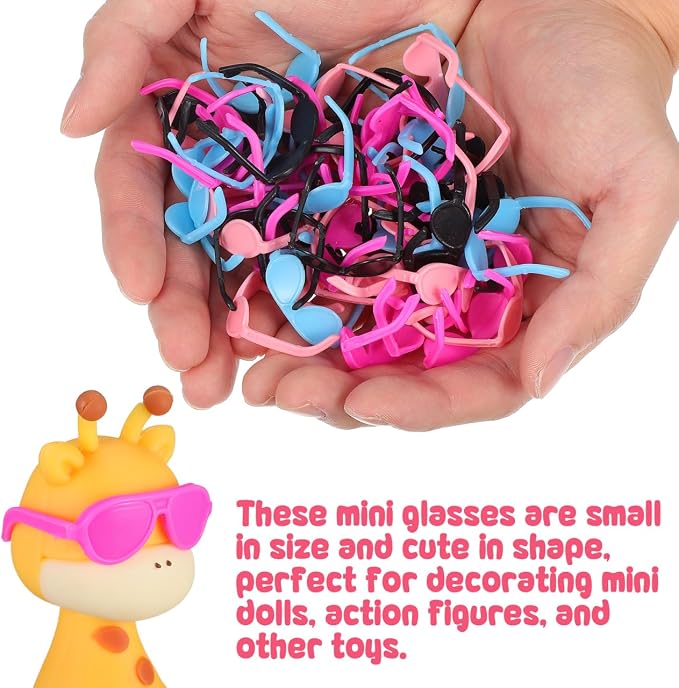 TOYANDONA 60pcs Doll Sunglasses, 4 Colors Glasses Doll Eyeglasses Miniature - Image 3