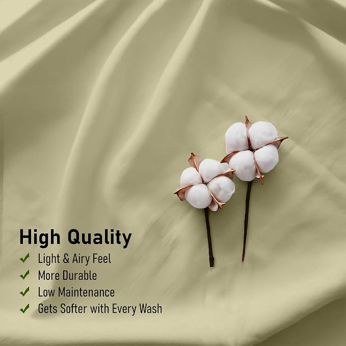 RUVANTI 100% Cotton Sheets – California King Percale Bedding, Cooling & - Image 5