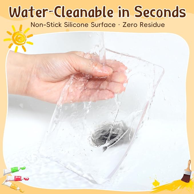 Threlaco 8 Pack Monoprinting Print Plates 5 x 7 Inch Reusable Silicone Plate - Image 5