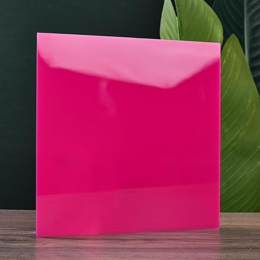 6 PCS Pink Cast Acrylic Opaque Plastic Sheet 8 x 8 Inch, - Image 2