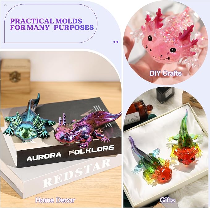 Let's Resin Large Axolotl Resin Molds Silicone, 3D Detailed Animal Silicone - Image 6