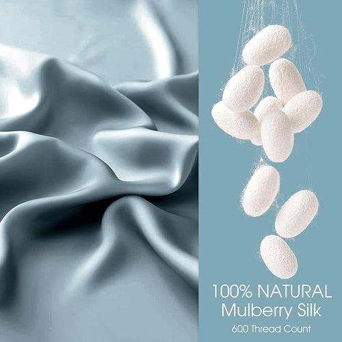 100% Silk Pillow Cases 2 Pack King Size Mulberry Silk Pillowcase - Image 2