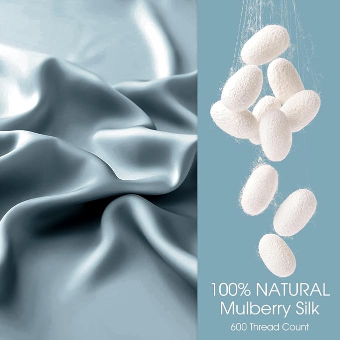 100% Silk Pillow Cases 2 Pack Standard Size Mulberry Silk Pillowcase - Image 2
