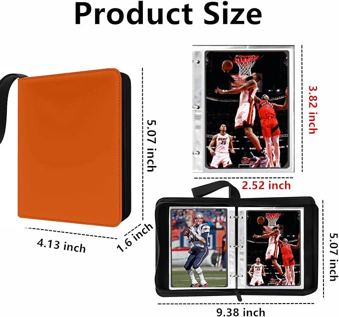 Mini Card Binder, 1-Pocket Super Lightweight Zipper Binder Holds 80+ Trading - Image 3