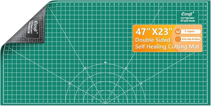Ecraft 23"x47" Large Self Healing Non-Slip Cutting Mat, Double Sided 5-Ply by ecraft