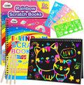 ZMLM Scratch Paper Art-Crafts Gift: 2 Pack Rainbow Notebooks Supplies Toys by ZMLM