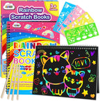 ZMLM Scratch Paper Art-Crafts Gift: 2 Pack Rainbow Notebooks Supplies Toys by ZMLM