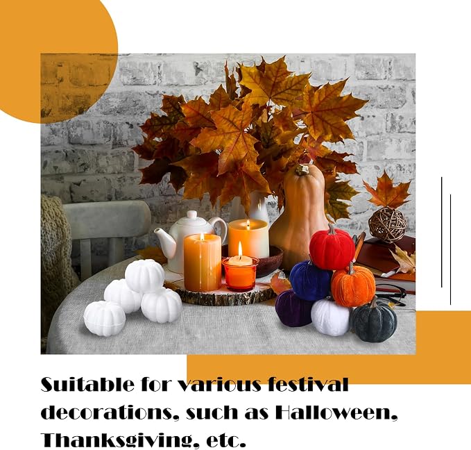 Lenwen 24 Pcs Fall White Foam Pumpkins - Image 4
