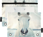White Horse Looking Pencil Pouch by BOENLE-WELCOMEYOURCOMING