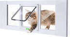 【Solid Wood】 Cat Door for Window, Fit Width 31"-38" Window, 3-Min Install by HOMEPEDIA