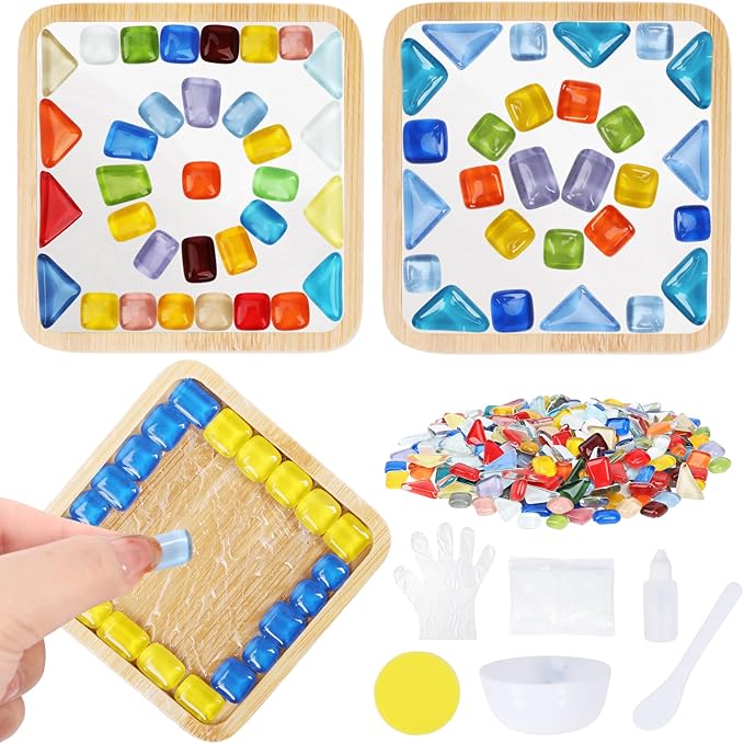 SAYAYA 4 Sets DIY Glass Mosaic Tiles by SAYAYA