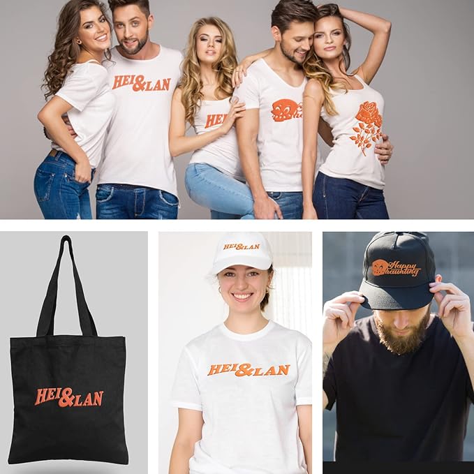 3D Puff Vinyl Heat Transfer 3Pcs 12"*10"-Neon Orange | Puffy Iron-on Vinyl - Image 6