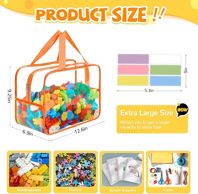 8 Packs Widen X-Large Toy Storage Bags 12.6×9.25×6.9In - Image 2