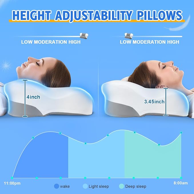 Cervical Neck Pillow for Side Sleepers – Cooling Contour Memory Foam Pillows - Image 5