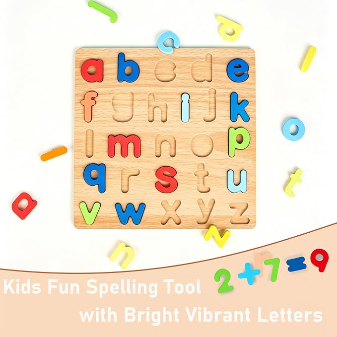 Wooden Puzzles for Toddlers, Bright Colors, 15 numbers puzzles, 26 English - Image 6