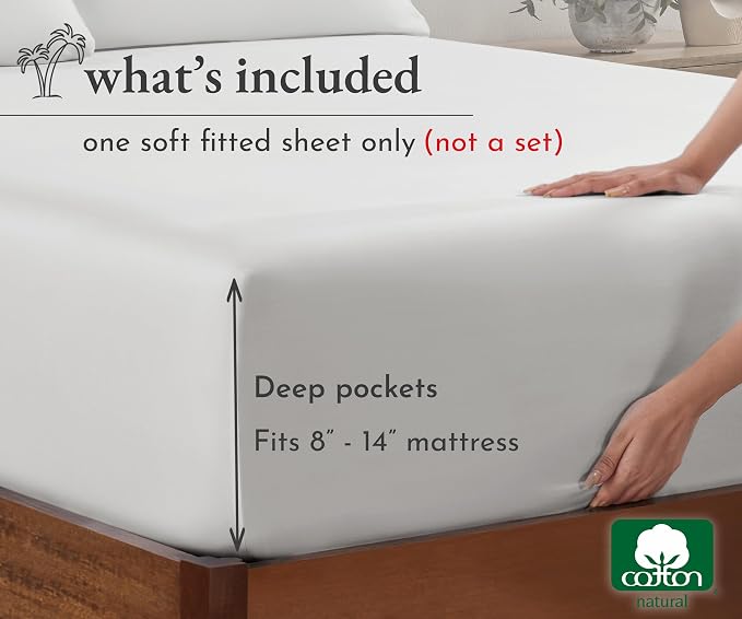 California Design Den Full Size Fitted Sheet Cotton - Image 4