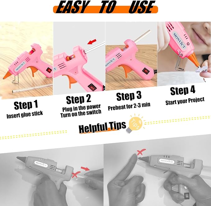 MONVICT Hot Glue Gun Kit, Mini Pink Glue Gun - Image 5