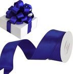 HUIHUANG Royal Blue Wired Ribbon 1-1/2 inch Cobalt Satin Wire Edge Ribbon by HUIHUANG