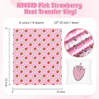 HTVSTD Pink Strawberry Heat Transfer Vinyl 8Sheets 12×10in Iron on Vinyl | - Image 2
