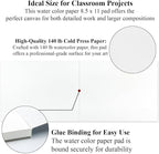 Water Color Paper 8.5 x 11, Water Color Sketch Books 16 Sheets, Cold Pressed - Image 2