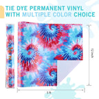 Tintnut Tie Dye Permanent Vinyl Roll 12in x 5ft Blue Red Adhesive Vinyl | Swirl - Image 2