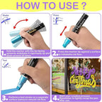 Celepen Window Chalk Markers for Cars Glass Washable, 8 Colors Metallic Jumbo - Image 6