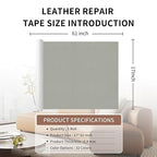 Leather Repair Patch Tape, Light Grey 17 x 61 Inches Self Adhesive Leather - Image 2