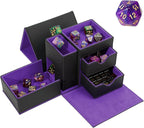 Leather Dice Tray & Tower Storage Box, 3 in 1 Dice Holder Case, Magnetic by Stepane