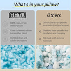 BETU Cooling Pillows Queen Size Set of 4, Shredded Memory Foam Bed Pillows - Image 7