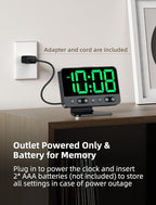 Odokee Digital Alarm Clocks for Bedrooms: Large Bold Number 5 Brightness Dimmer - Image 6