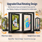 Family Handprint Frame Kit, Dual Rotating Photo & Handprint Display, DIY - Image 2