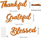 3 Pcs Unfinished Wood Thanksgiving Cutout Thankful Grateful Blessed Word - Image 2