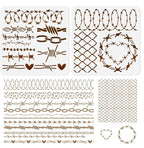 2Pcs Barbed Wire Stencils for Painting, 11.8"x 11.8" Reusable Knotted Iron Wire by Doodlream