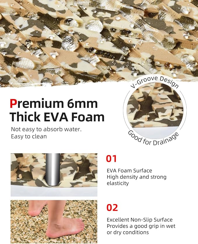 Abahub EVA Foam Boat Flooring Self-Adhesive Decking Surfboard Traction Pad | - Image 3