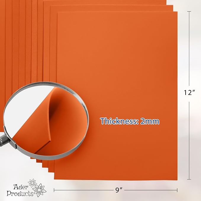 Orange EVA Foam Sheets for Crafts, 9 x 12 Inch, 2mm Thickness – Ideal for DIY - Image 2