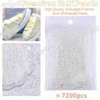 qiipii 7200PCS 3mm Small White AB Round Half Round Pearls - Image 2