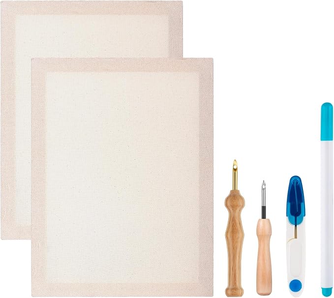 Zuaooz 2PC 11.8''x15.7'' Punch Fabric Frame, Punch Needle Kit by Zuaooz