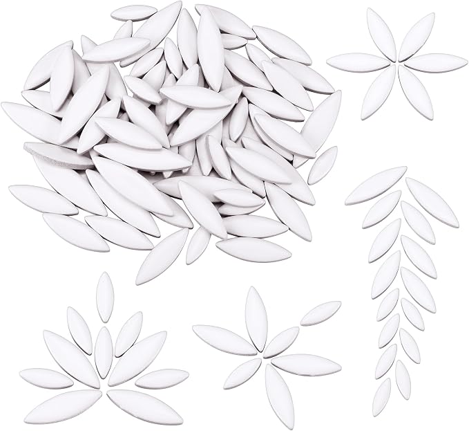 Yoption Petal Mosaic Tiles for Crafts, 200g Flower Leaf Ceramic Mosaic Tiles by Yoption