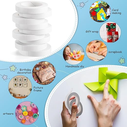 9 Rolls Double Sided Tape for Crafts, Strong Double-Sided Tape, Scrapbook Tape - Image 5