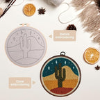 PYHIRRY Punch Needle Kits Adults Beginner Cactus，with Tool, Fabric & Video - Image 6