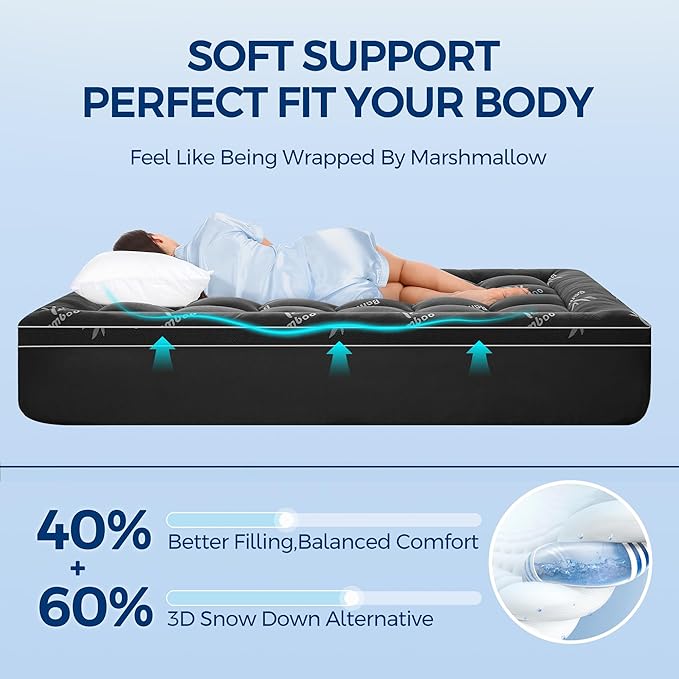 Mattress Topper Full Size, Cooling Extra Thick Breathable Viscose Made from - Image 4