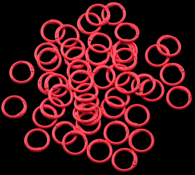 Round Carabiner Clip Bulk 48pcs 1 Inch Colorful Circle Carabiner Key Ring Clips - Image 2