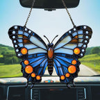 Night Monarch Butterfly Acrylic Suncatcher Stained Glass Effect Window Car - Image 5