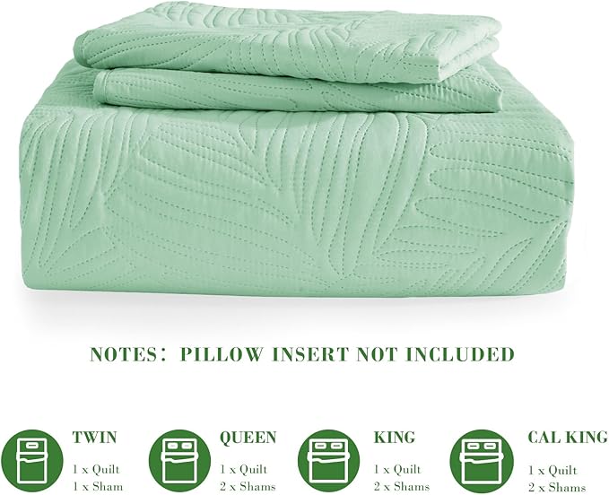 Exclusivo Mezcla Queen Quilt Bedding Set, Lightweight Sage Green Quilts Queen - Image 6