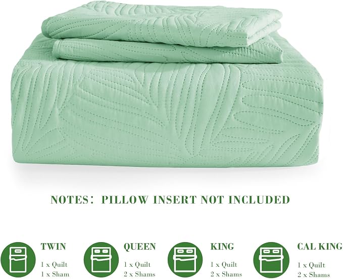 Exclusivo Mezcla California King Quilt Bedding Set, Lightweight Sage Green - Image 6