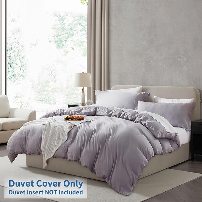 Nestl Grey Lavender Duvet Cover King Size - Image 2
