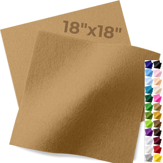 IONTACH 18" X 18" Soft Felt Sheets 1.6mm Thick | Acrylic Felt Fabric Sheets by IONTACH