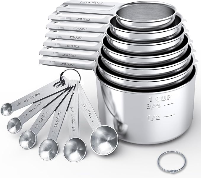 TILUCK Stainless Steel Measuring Cups & Spoons Set, Coffee Scoop Spoon by TILUCKBringsGoodLuck