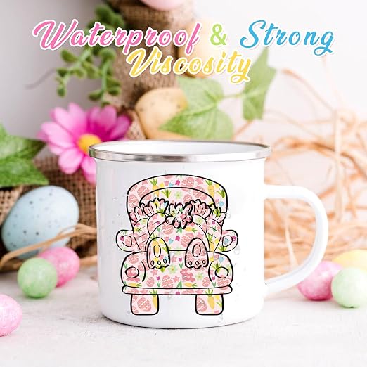 Tintnut Easter Egg Permanent Vinyl 12 Pcs 12"x10" Pink Bunny Adhesive Vinyl | - Image 4