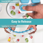 3 Pack Ice Cube Trays with Lid for Freezer, Flexible Silicone Bottom for Easy - Image 2